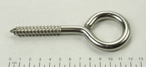 10x Ösenschraube mit Holzgewinde, 10 x 50mm, Länge 120mm, Edelstahl V4A / AISI 316