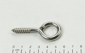 10x Ösenschraube mit Holzgewinde, 6 x 20mm, Länge 60mm, Edelstahl V4A / AISI 316