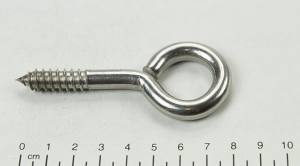 10x Ösenschraube mit Holzgewinde, 8 x 25mm, Länge 85mm, Edelstahl V4A / AISI 316