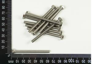 10x Edelstahl Sechskantschraube, M5x60mm, V4A