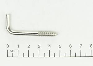 10x Schraubhaken, gerade, 4,5 x 19mm, Länge 50mm, Edelstahl V2A / AISI 304