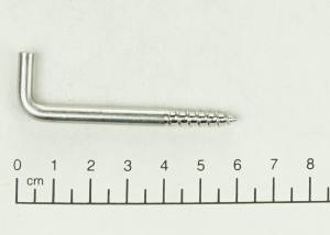 10x Schraubhaken, gerade, 5 x 18mm, Länge 60mm, Edelstahl V2A / AISI 304