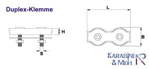 2x Edelstahl Drahtseiklemme, Duplex-Klemme, Drahtseile mit 8mm