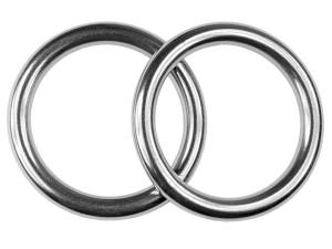 2x Edelstahl Ringe, geschweißt, Öse, 8x50 mm, rostfrei, V4A