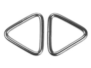 2x Edelstahl Triangel Ringe, Dreieck, geschweißt, 3x34 mm, V4A, rostfrei