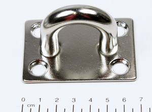 B-Ware, Edelstahl Augplatte / Deckauge -  D12, 70 x 50mm, V4A