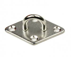 B-Ware Edelstahl Augplatte / Deckauge, Raute, - D10 100 x 60mm, V4A