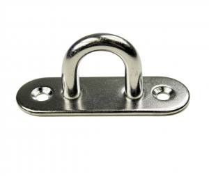 Edelstahl Augplatte / Deckauge, schmal, D5 -  45 x 15mm, V2A