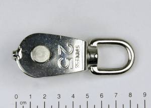 Edelstahl Block/Seilblock/Umlenkrolle mit 25mm Rolle, Länge ca. 83mm, V2A