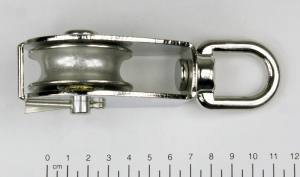 Edelstahl Block/Seilblock/Umlenkrolle mit 50mm Rolle, Länge ca. 127mm, V2A