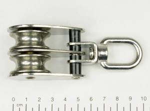 Edelstahl Doppelblock Seilblock Umlenkrolle 32mm Rollen für 10mm Seile WLL 300kg 