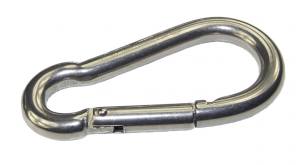 Edelstahl Karabiner, Karabinerhaken, 10x100mm, V4A / AISI 316