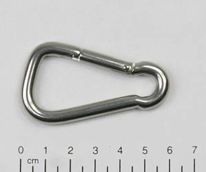 Edelstahl Karabiner, asymmetrisch, 6x60mm, V4A / AISI 316