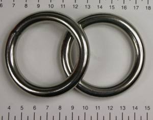 2x Edelstahl Ringe, geschweißt, Öse, 10x60 mm, rostfrei, V4A