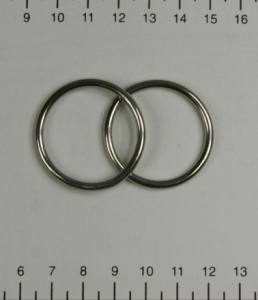 2x Edelstahl Ringe, geschweißt, Öse, 3x30 mm, rostfrei, V4A