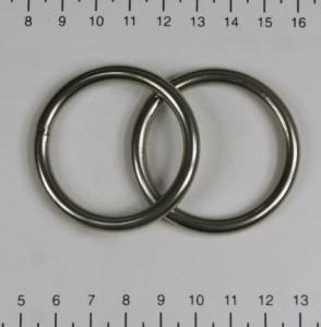 2x Edelstahl Ringe, geschweißt, Öse, 5x40 mm, rostfrei, V4A