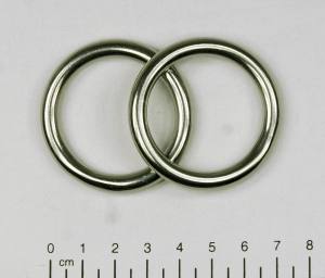 2x Edelstahl Ringe, geschweißt, Öse, 6x35 mm, rostfrei, V4A