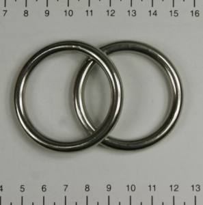 2x Edelstahl Ringe, geschweißt, Öse, 6x40 mm, rostfrei, V4A