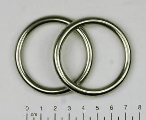 2x Edelstahl Ringe, geschweißt, Öse, 6x45 mm, rostfrei, V4A