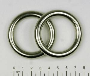 2x Edelstahl Ringe, geschweißt, Öse, 8x40 mm, rostfrei, V4A