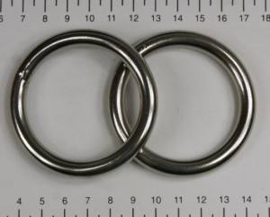 2x Edelstahl Ringe, geschweißt, Öse, 8x50 mm, rostfrei, V4A