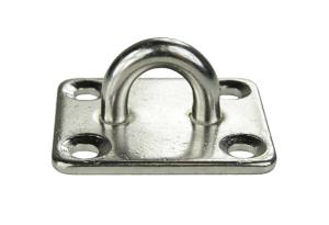 Edelstahl Augplatte / Deckauge, kleiner Bügel, D5, 35 x 30mm, V4A