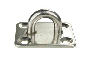 Edelstahl Augplatte / Deckauge, kleiner Bügel, D6, 40 x 35mm, V4A
