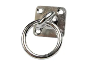 Edelstahl Augplatte / Deckauge mit Wirbel und Ring, D5 - 35x30mm, V2A