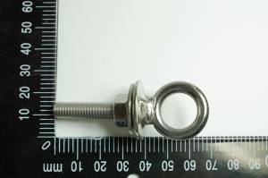 Edelstahl Ringschraube mit Kragen, metrisches Gewinde, M8x35mm, V4A