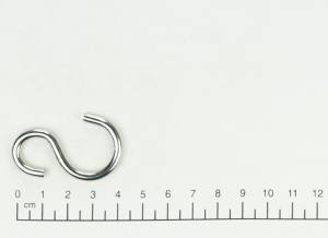 Edelstahl S-Haken, asymmetrisch, D=3mm, V4A