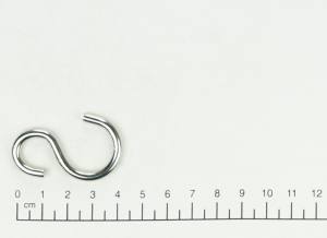 Edelstahl S-Haken, asymmetrisch, D=3mm, V4A