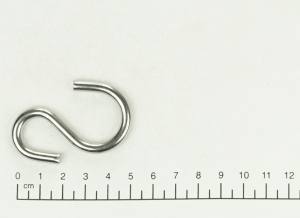 Edelstahl S-Haken, asymmetrisch, D=5mm, V4A
