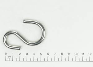Edelstahl S-Haken, asymmetrisch, D=6mm, V4A
