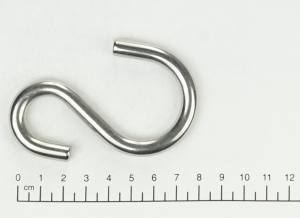 Edelstahl S-Haken, asymmetrisch, D=8mm, V4A