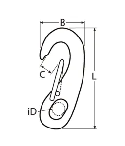 Edelstahl Schnapphaken, Schnapper Karabinerhaken, 30mm, V4A