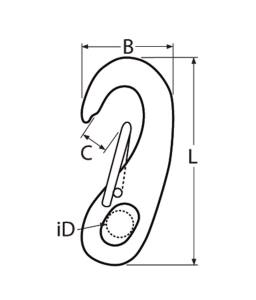 Edelstahl Mini Schnapphaken, Schnapper Karabinerhaken, 19mm, V2A