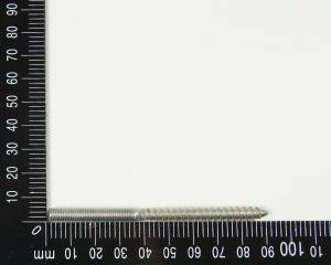 1x Edelstahl Stockschraube ohne Schlüsselfläche, M6, 6x90mm, V2A