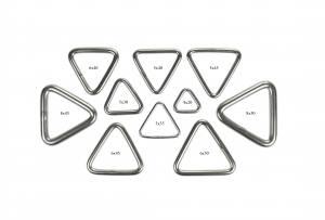 2x Edelstahl Triangel Ringe, Dreieck, geschweißt, 5x40 mm, V4A, rostfrei