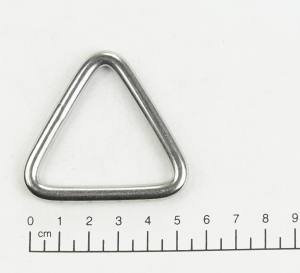 2x Edelstahl Triangel Ringe, Dreieck, geschweißt, 6x40 mm, V4A, rostfrei