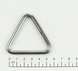 2x Edelstahl Triangel Ringe, Dreieck, geschweißt, 6x50 mm, V4A, rostfrei