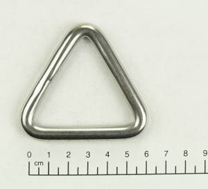 2x Edelstahl Triangel Ringe, Dreieck, geschweißt, 8x50 mm, V4A, rostfrei