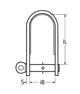 Flachschäkel, lang, M6, 6mm, Edelstahl V4A