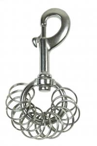 KAMERO Edelstahl Schlüsselbund, Schlüsselanhänger, Bund 120mm, 15 Schlüsselringe