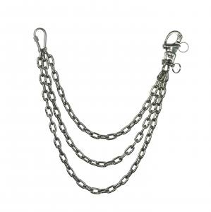 KAMERO Wallet Chain, 3fach-Kette, 66cm, Edelstahl, rostfrei, Walletchain, Kette für die Geldbörse, Hosenkette