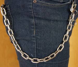 KAMERO Wallet Chain, schwere Kette, 51cm, Edelstahl, rostfrei, Walletchain, Kette für die Geldbörse, Hosenkette