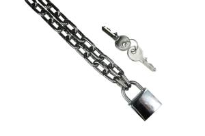 Kettenschloss, Edelstahlkette 4mm, Schloss 30mm, verschiedene Längen von 50cm - 300cm