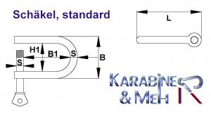 Schäkel, standard, gerade, M10, 10mm, Edelstahl V4A