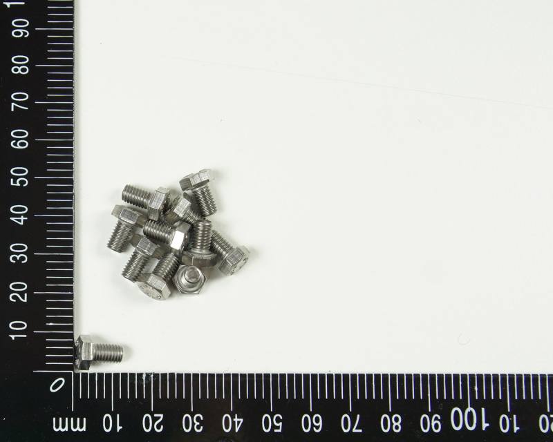 10x Edelstahl Sechskantschraube, M5x8mm, V4A, rostfrei