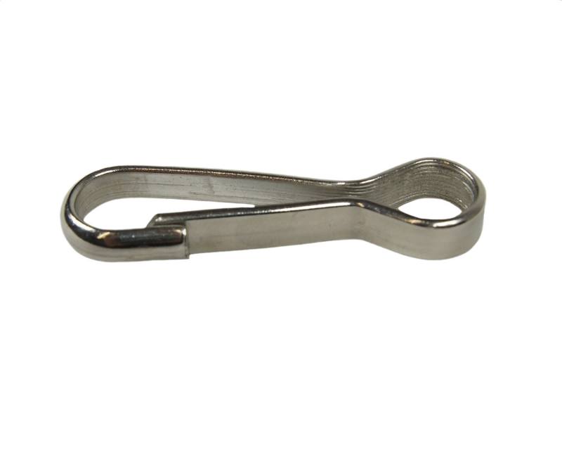 Schlüsselhaken/Karabiner, klein, dunkeles Metall, 14x5 mm, 6 Stk