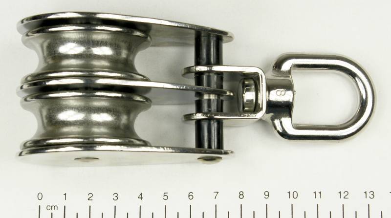 Edelstahl Doppelblock Seilblock Umlenkrolle 25mm Rollen für 10mm Seile WLL 240kg 